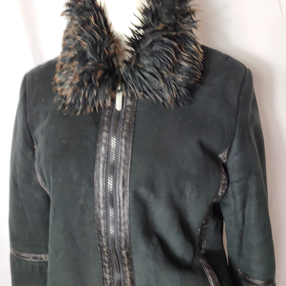 Fairweather Faux Suede collection winter fur-lined jacket